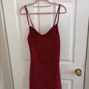 Princess Polly Scarlet and White Polka Dot Dress